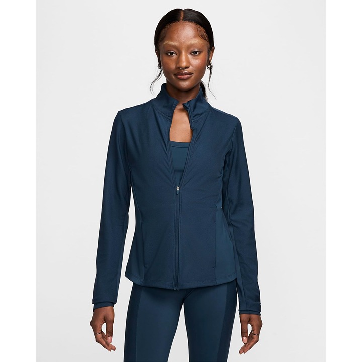 Nike One Rib Women's Dri-FIT Full-Zip Mid Layer, Navy, XL