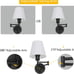 Set of 2 Adjustable Swing Arm Wall Sconces - Bedroom Wall Lamps with White Shade
