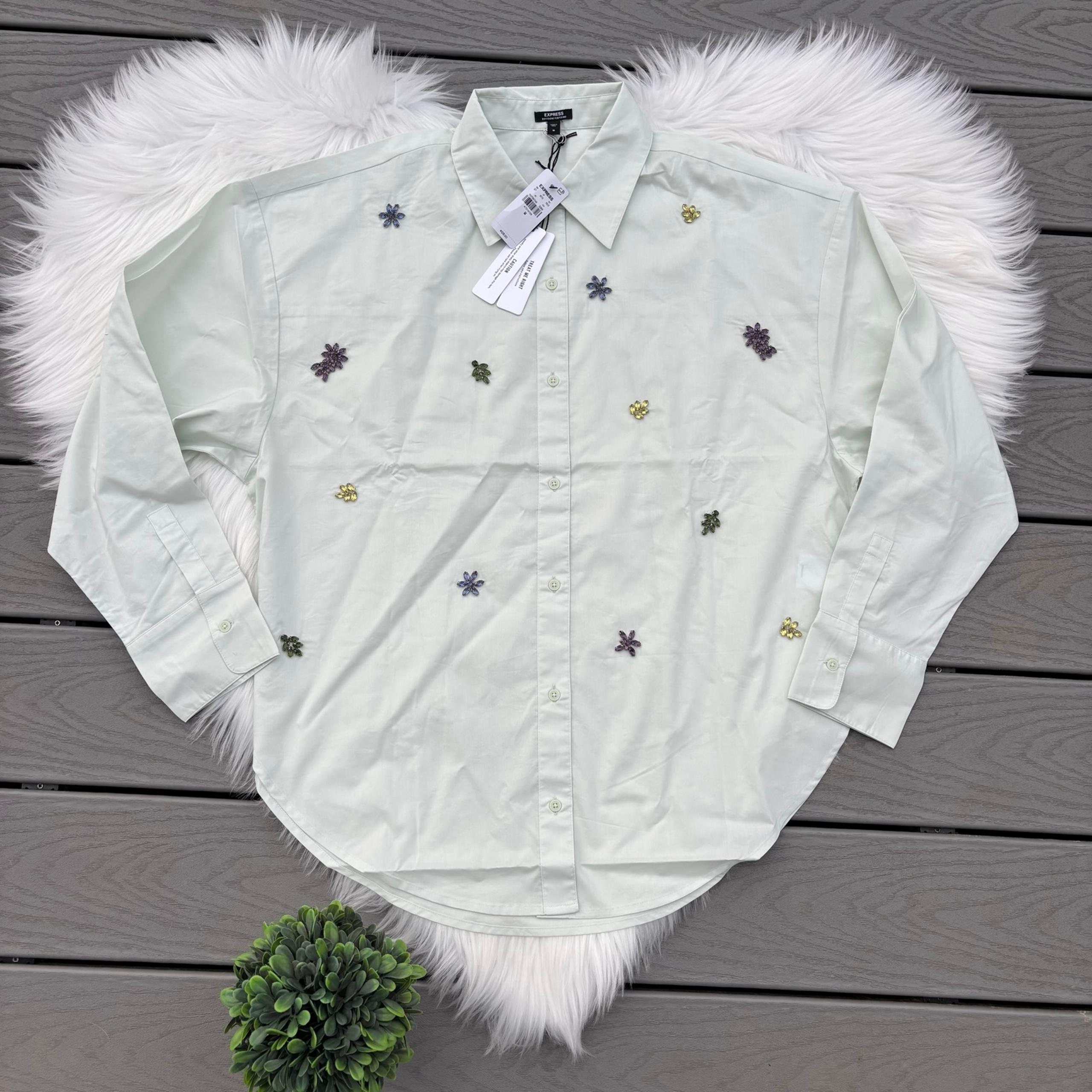 Button Down Express Embellished Shirt