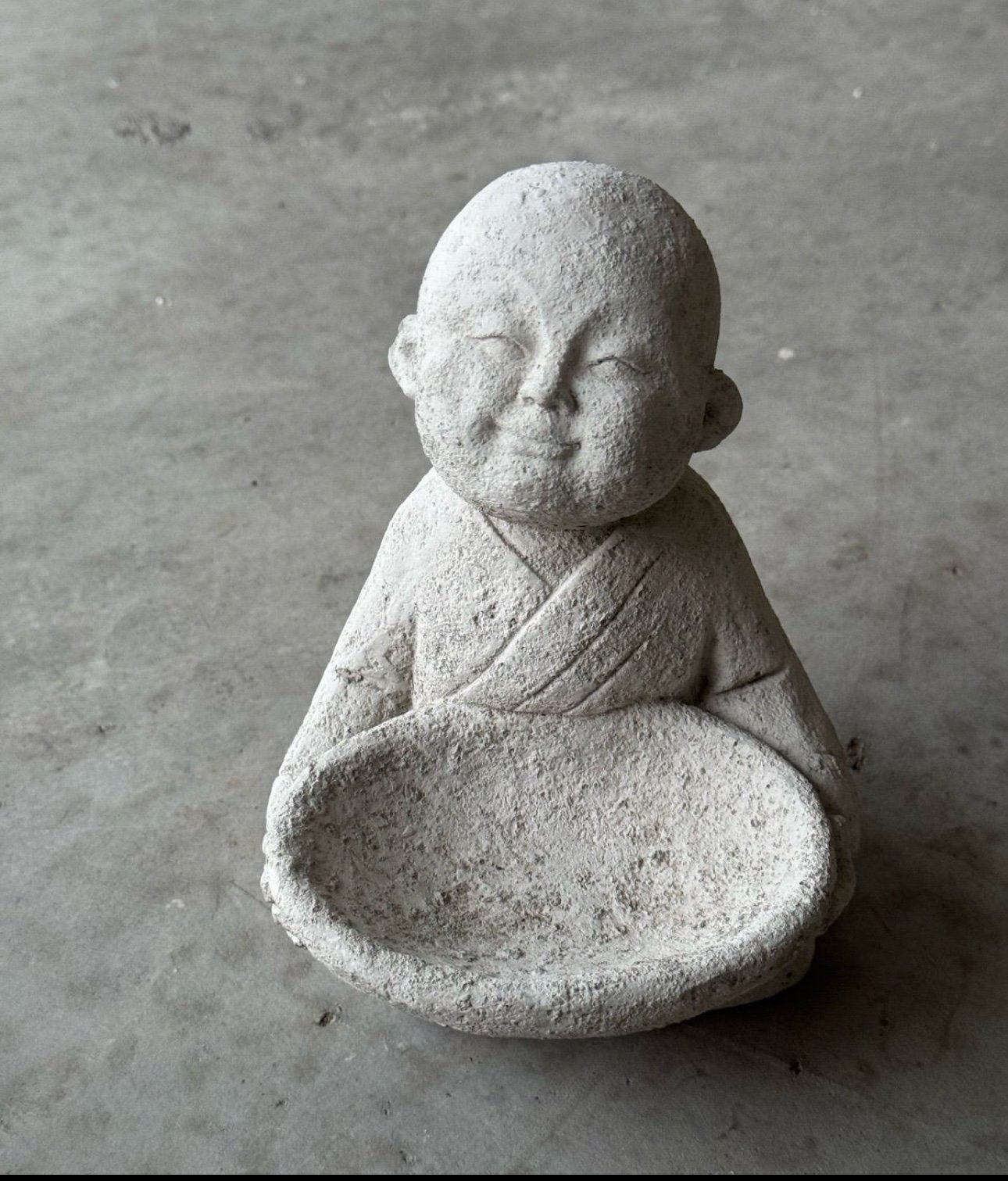 ✨Weed’m and Reap Heirloom Gardens Solid Concrete Happy Baby Buddha Statue