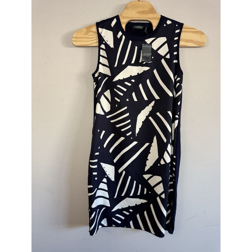 Ralph Lauren women's navy white NWT dress size L