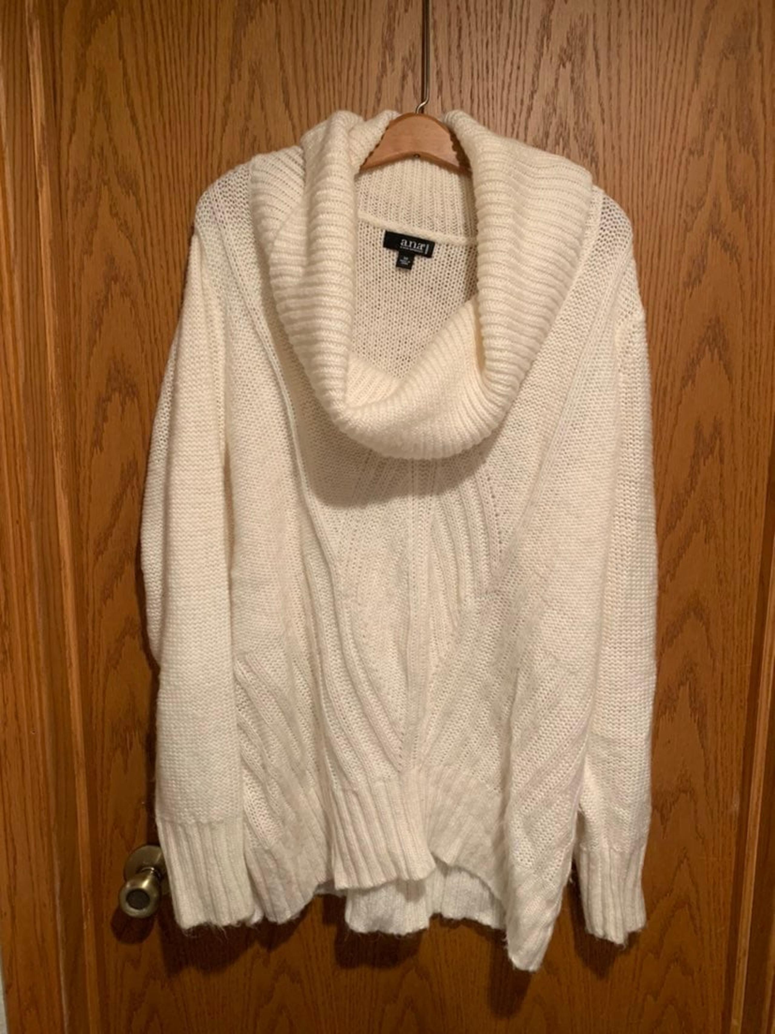 ANA winter white cowl neck sweater 3X EUC