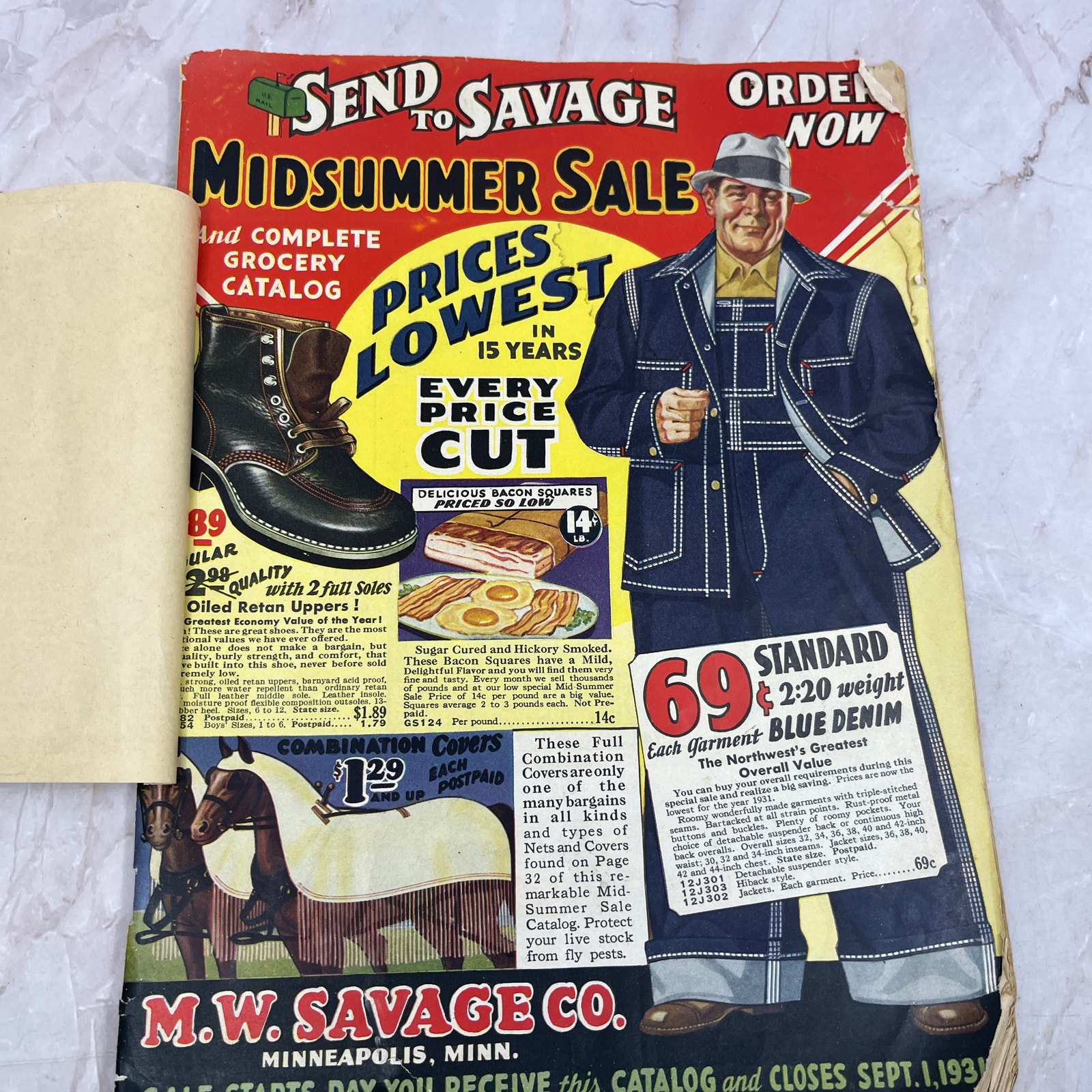 1931 M.W. Savage Co. Minneapolis MN Mid Summer Sale Catalog TF5