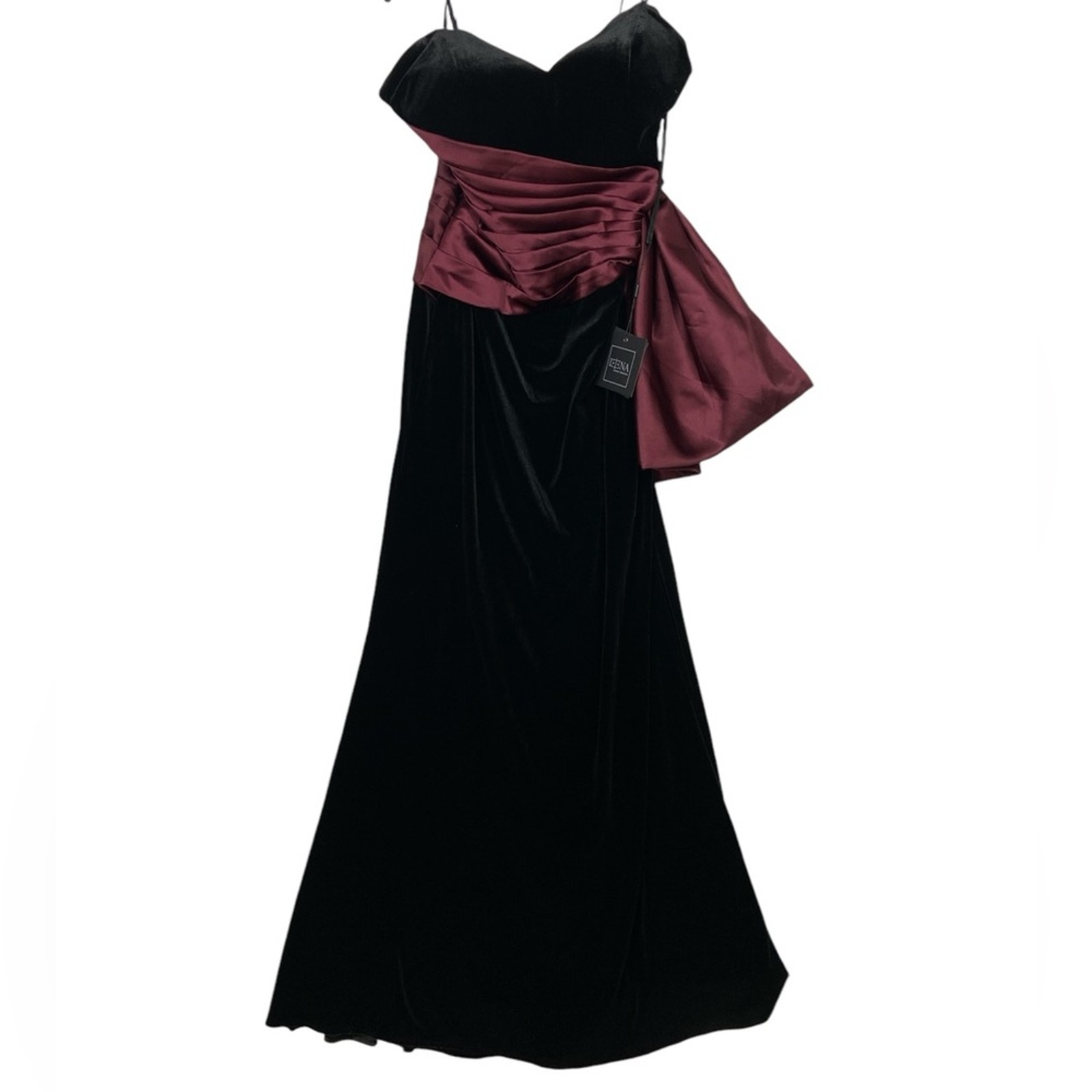 IEENA FOR Mac Duggal 598 Two Tone Draped Strapless Trumpet Gown 10 M