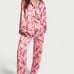 Victoria’s Secret Glazed Satin Bow Pajama Set Pink Ribbon Chalk Rose Size Small