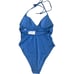Andie Swim The Lagos One Piece Swimsuit Halter Tie Neck Horizon Blue Size XL
