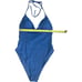 Andie Swim The Lagos One Piece Swimsuit Halter Tie Neck Horizon Blue Size XL