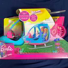 Barbie Travel Pink and Blue Helicopter with Spinning Rotors
