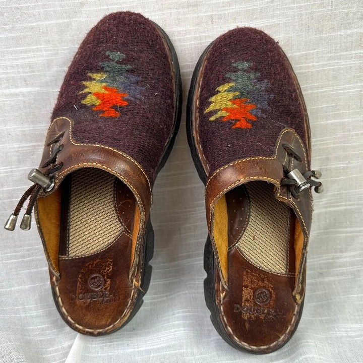 Double H Boots Brynn Southwestern Saddle Blanket Clog Mule Plum Purple Size 38 7