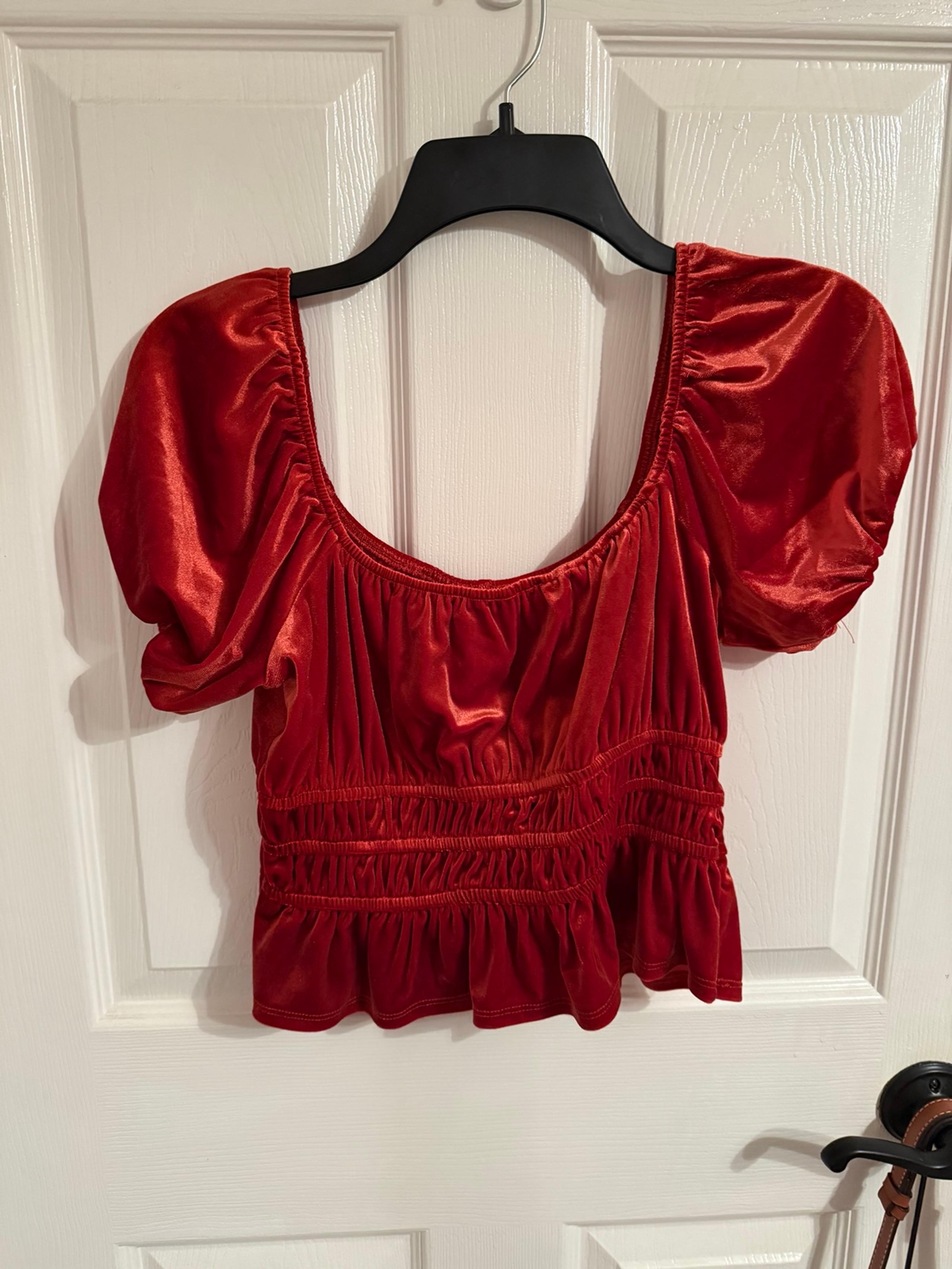 Red velvet shirt