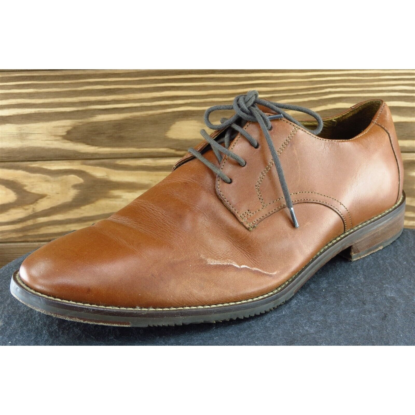 14th Union Shoes Sz 9.5 M Brown Derby Oxfords Leather Men 58665