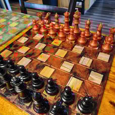 Extra large epoxy resin chess set