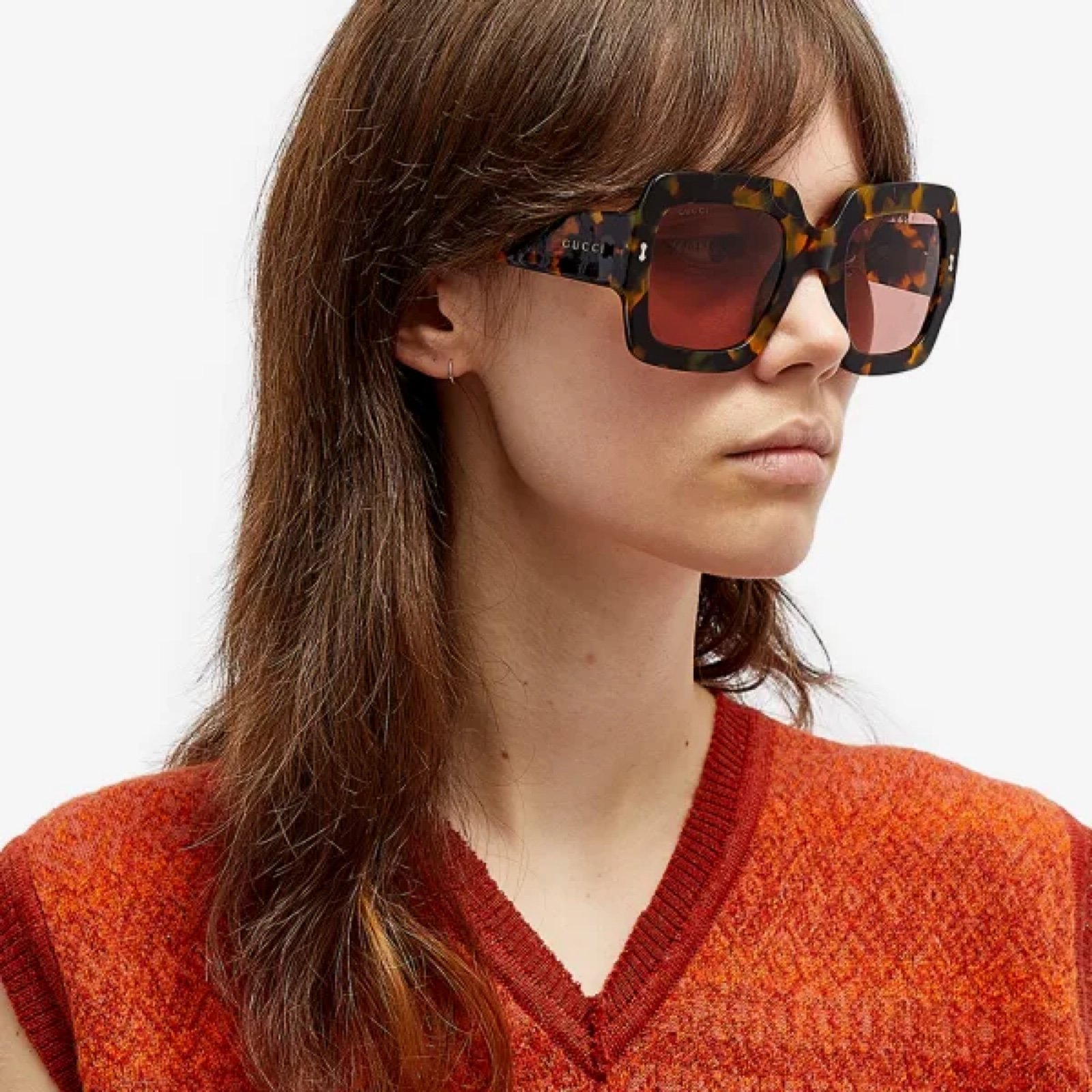 New - GUCCI Oversized Square Ladies Sunglasses GG1111S 003 53