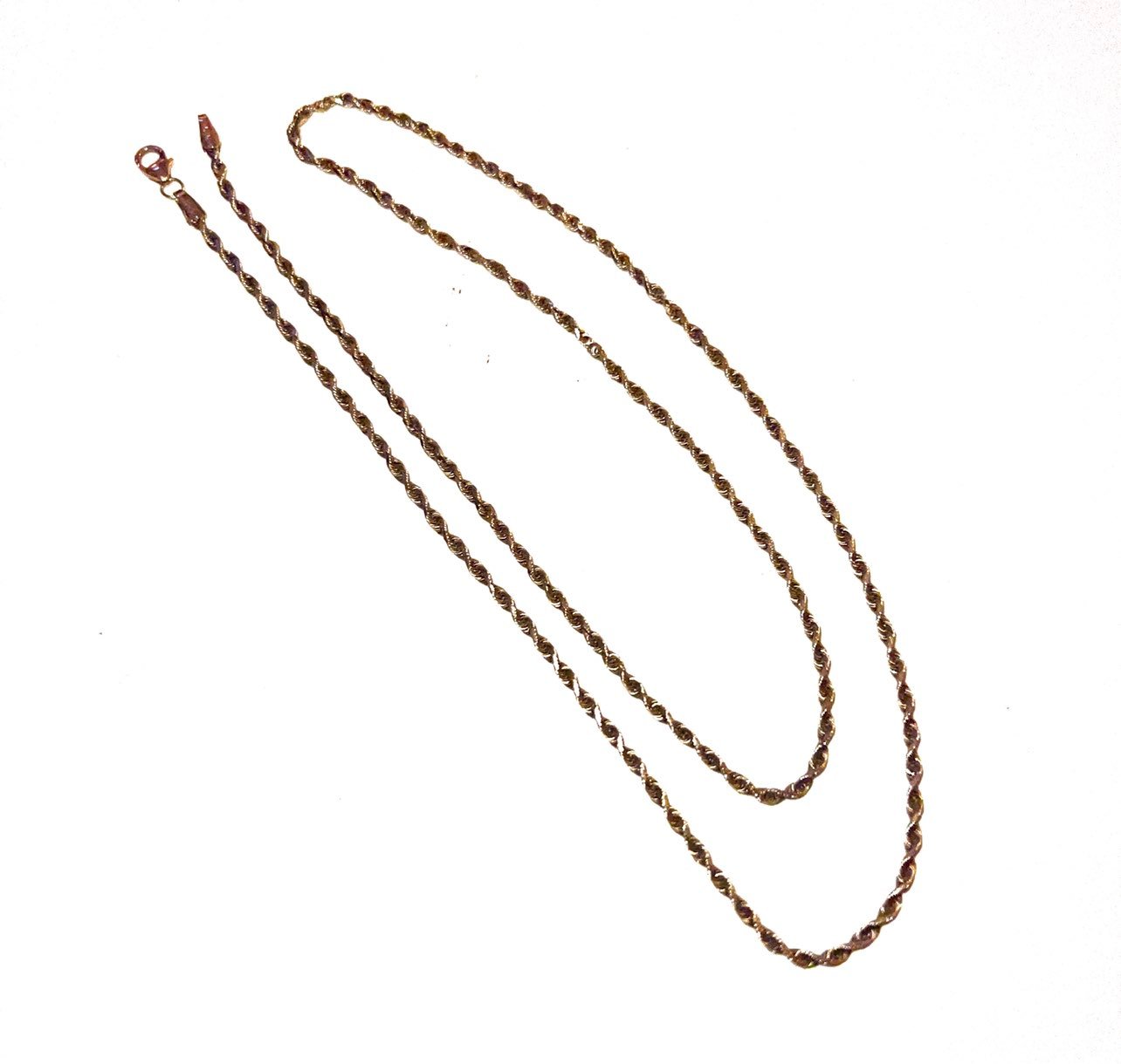 Stunning Solid 10K Yellow Gold 24 Rope Chain Necklace 6.4g
