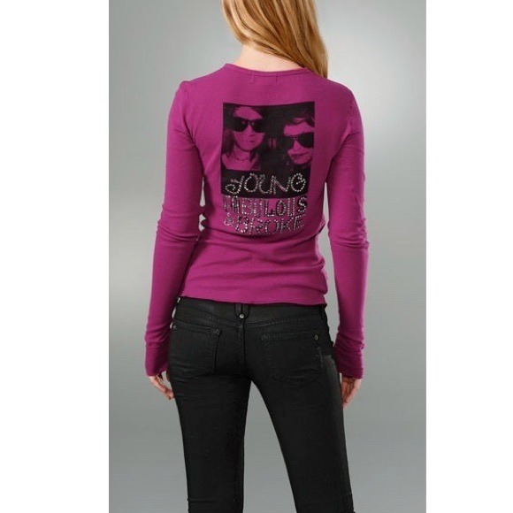 Young Broke and Fabulous Crystal Logo Thermal Tee L