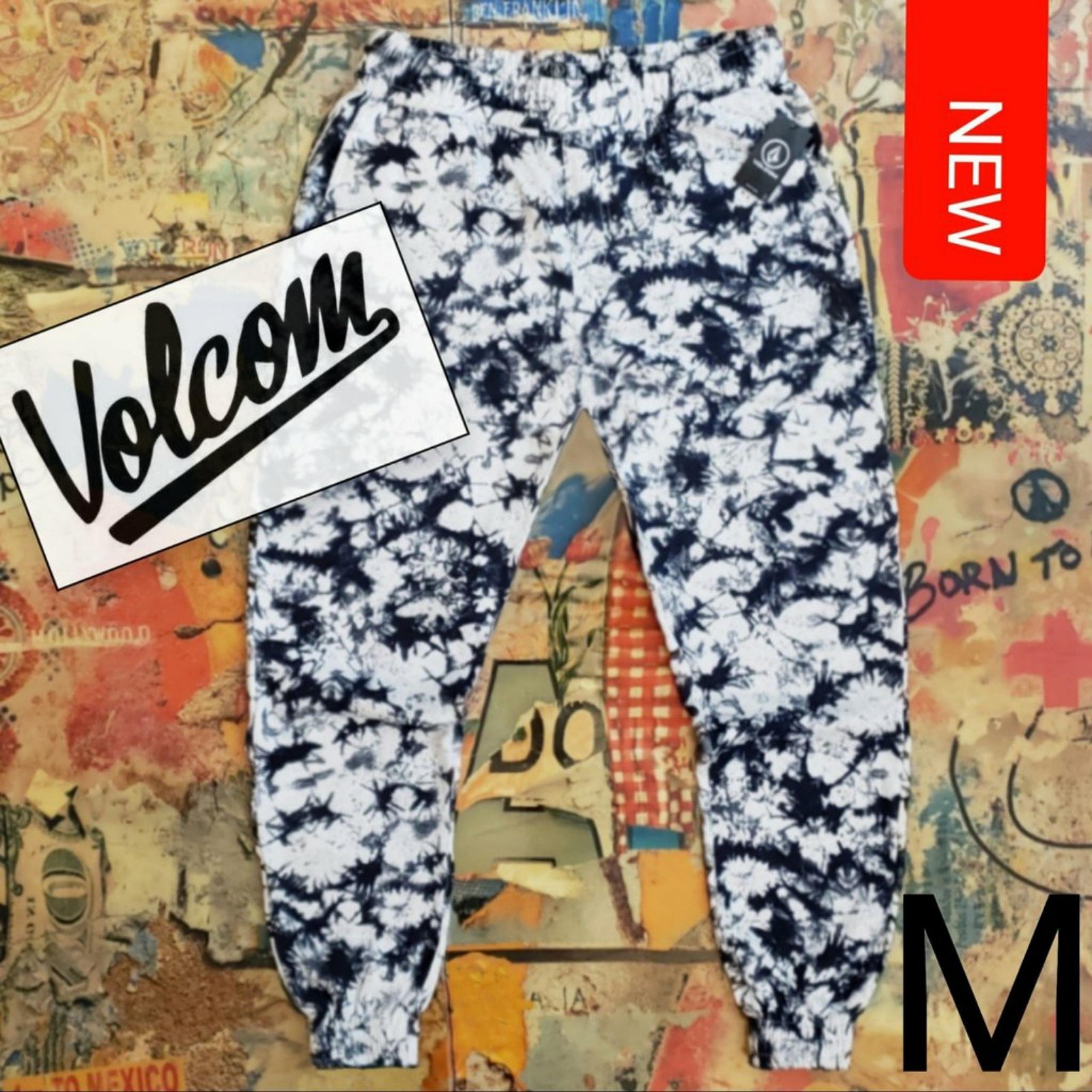 $65 New Volcom Mens Tie-Dye Fleece Joggers! M