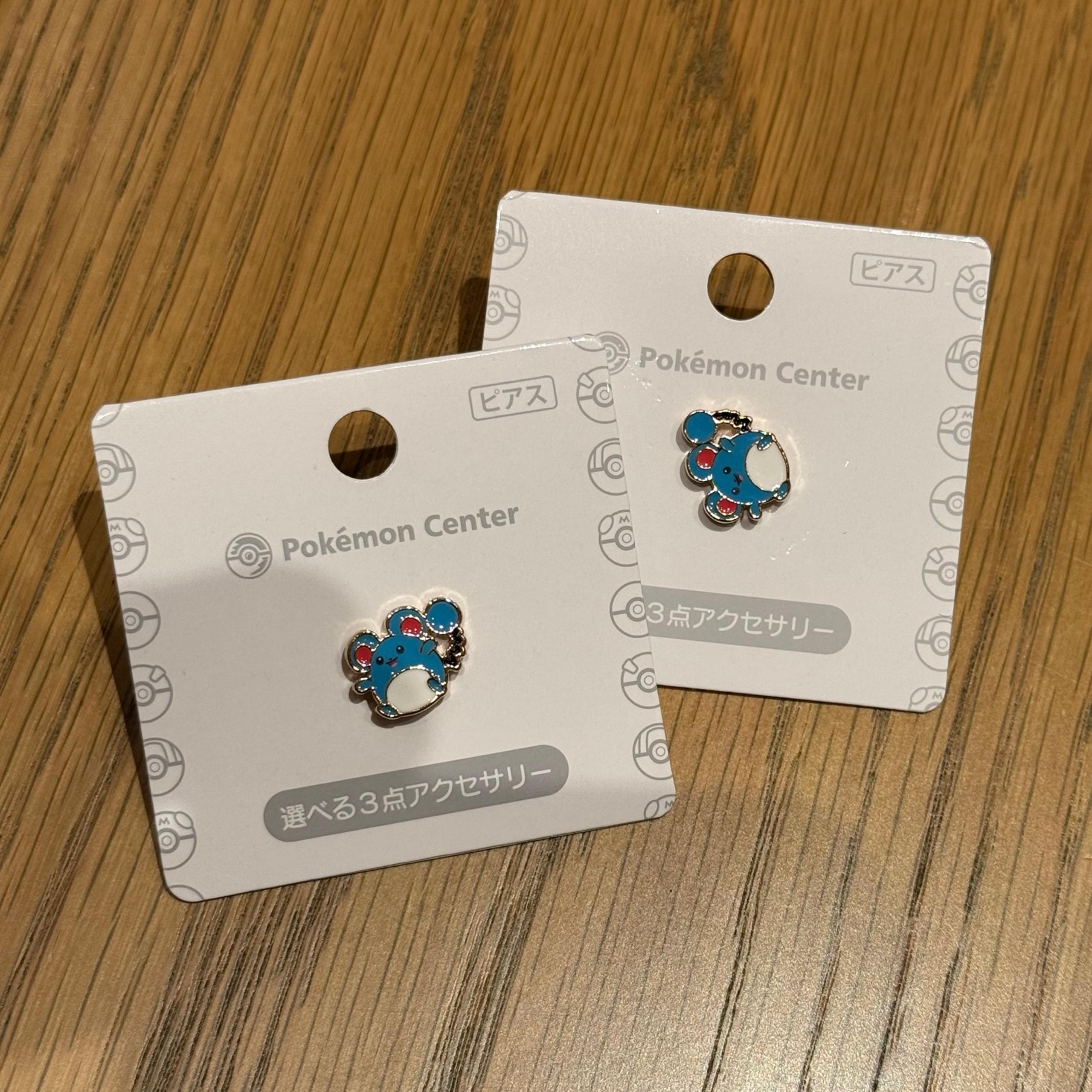 Pokemon Center Japan Face Earrings Marill