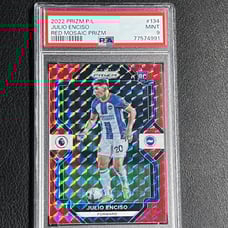 2022 Panini Prizm Premier League Julio Enciso Red Mosaic Prizm PSA 9 Rookie RC