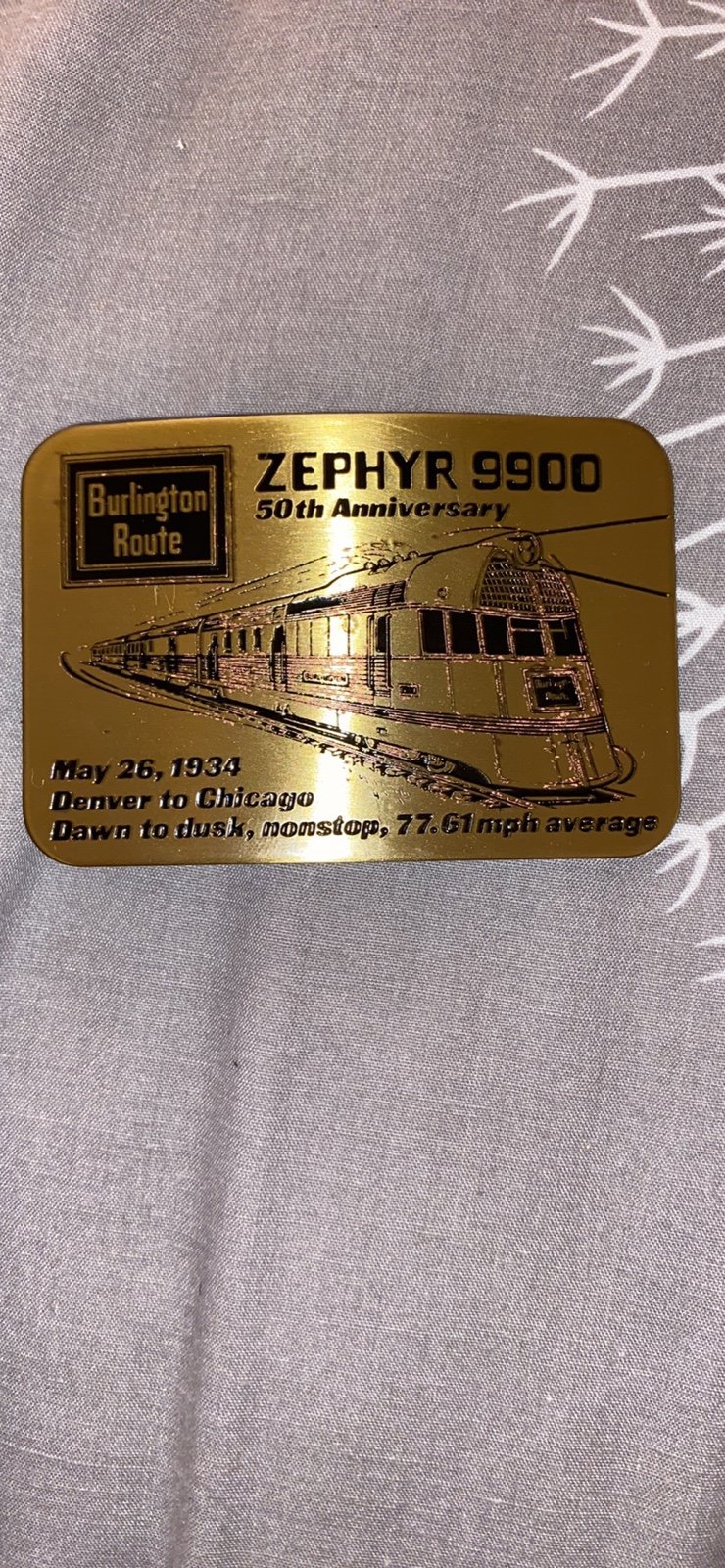 1934 vintage railroad belt buckle