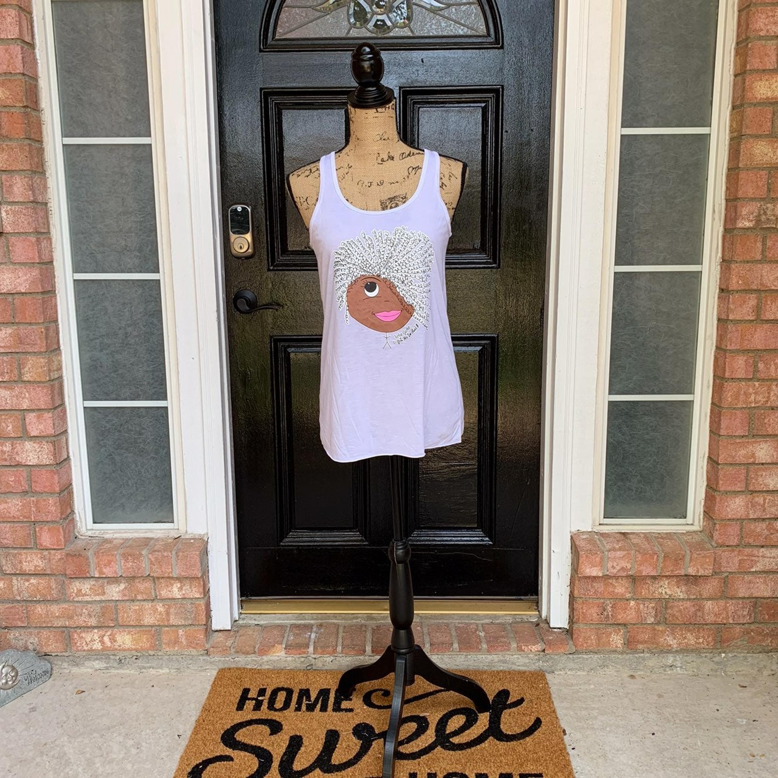 Signature White racerback womens Tee Signature White racerback womens Tee