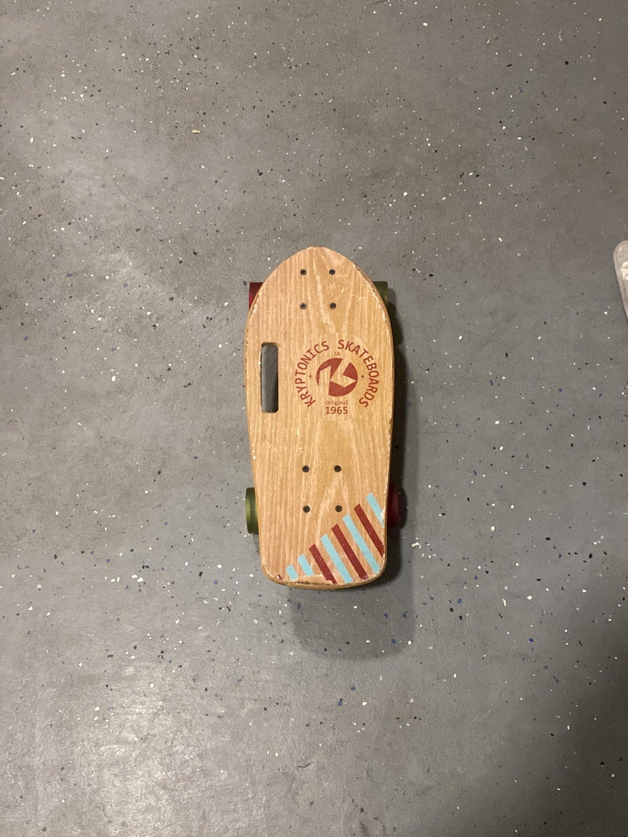 Kryptonics skateboards short board with handle thick red and blue bottom