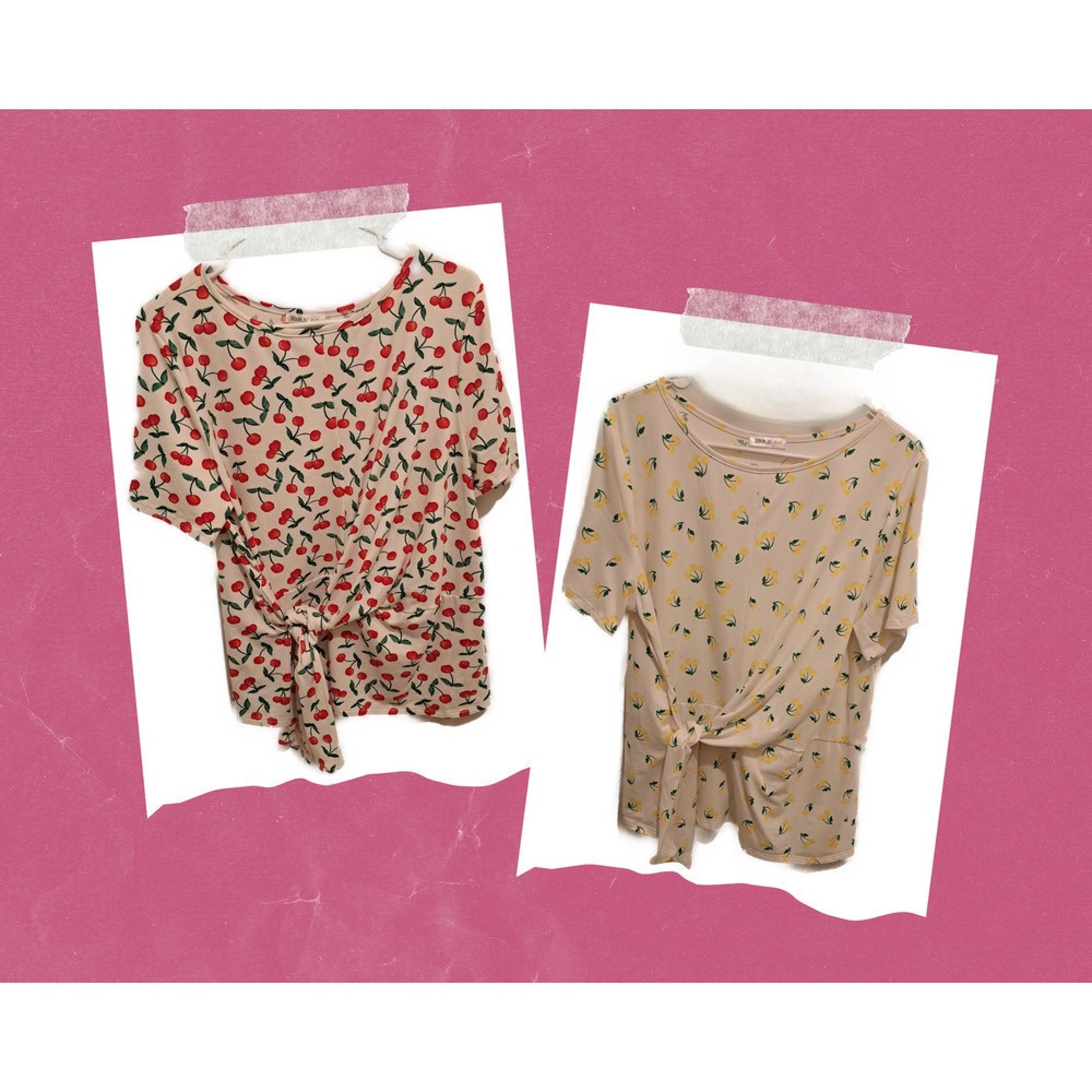 DOUBLJU Cherries Top Bundle Size 1XL