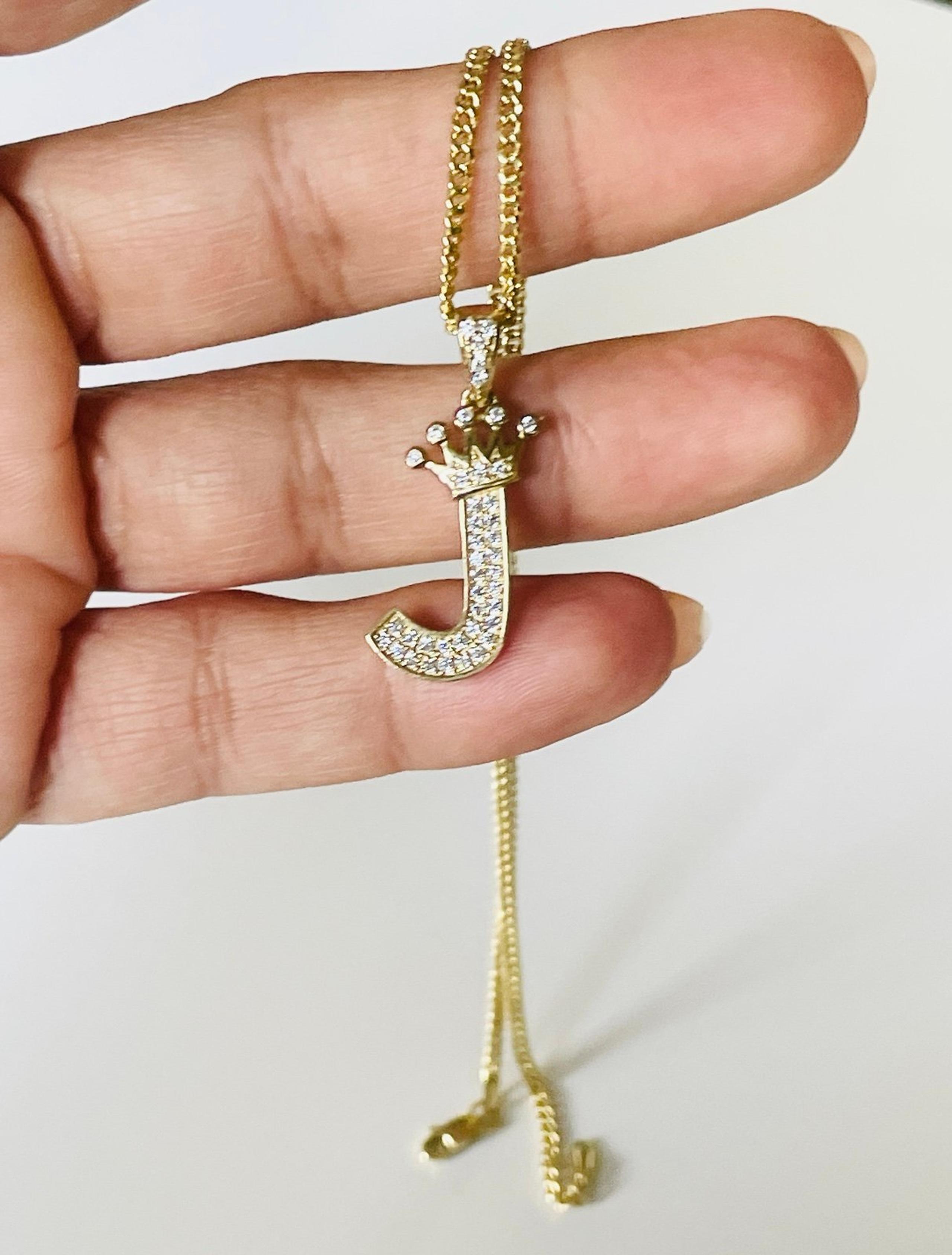 10k gold Necklace pendant initial J kid