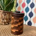 Handmade & Hand-stained Multi-wood Checkerboard Canister/Jar USA