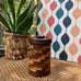 Handmade & Hand-stained Multi-wood Checkerboard Canister/Jar USA