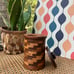 Handmade & Hand-stained Multi-wood Checkerboard Canister/Jar USA