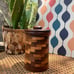Handmade & Hand-stained Multi-wood Checkerboard Canister/Jar USA