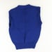 Vtg 70s School Spirit Cheerleading Wool Knit Vest Blue Womens Sz M USA SMS