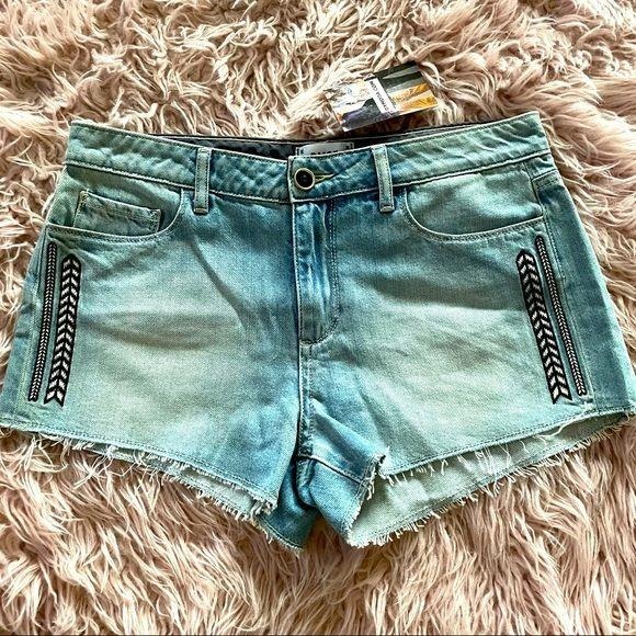 Paige Shorts Tribal Embroidery Keira Cut Off Sz 27