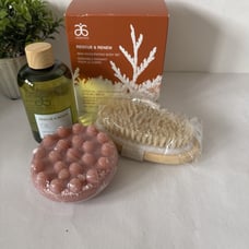 New Arbonne rescue and renew Skin Invigorating Body Set Detox Oil Massage Bar