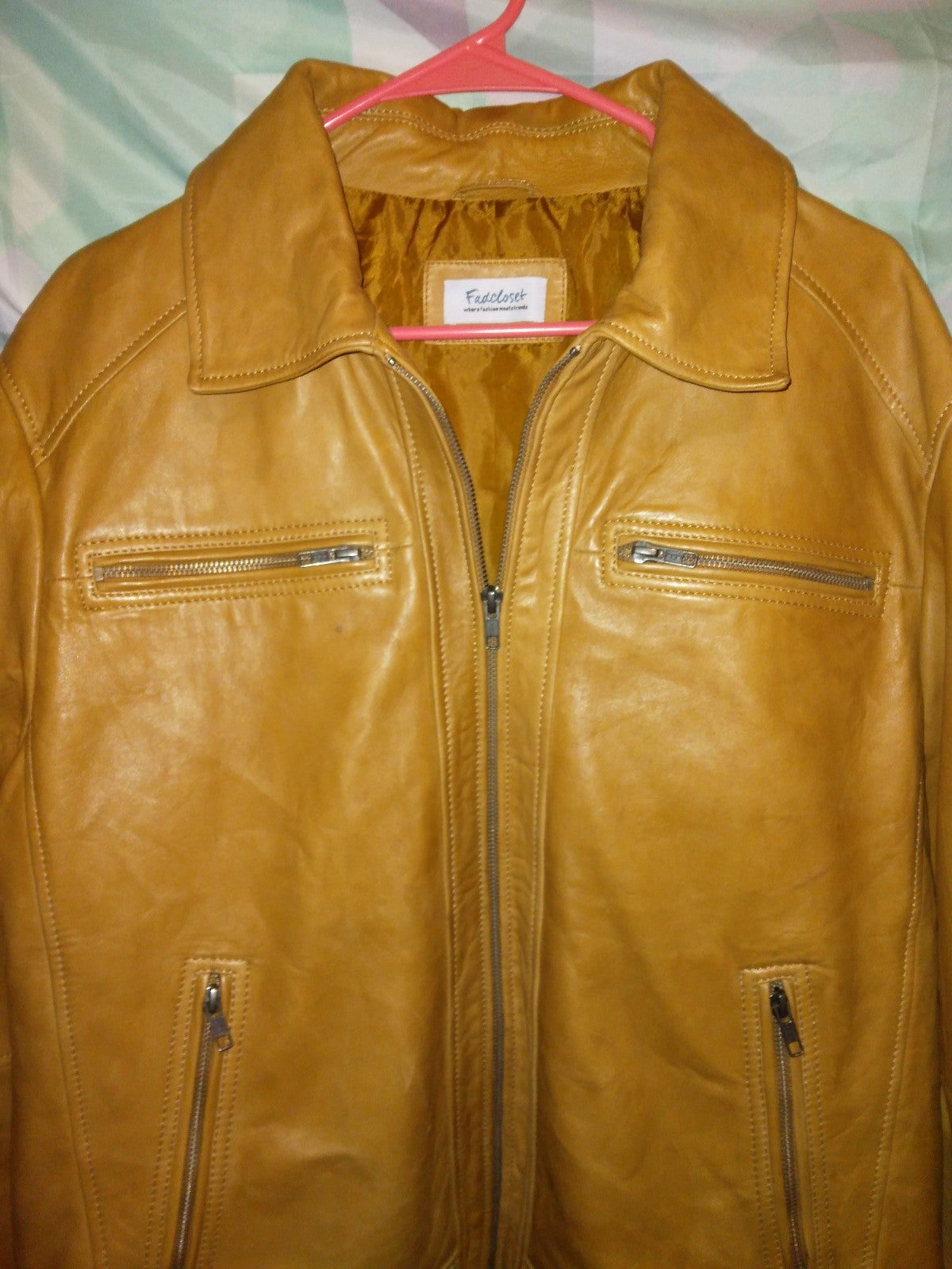 light brown leather jacket