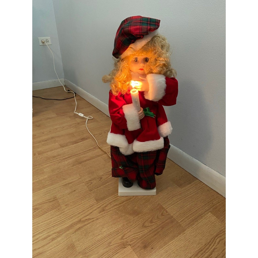 Christmas Caroler animated movement vintage Telco