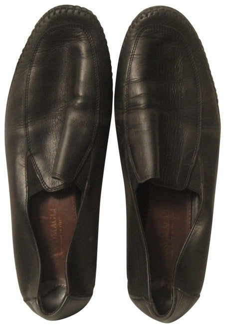 Bruno Magli Shoes Black Leather Loafers Driving Flats Sz 10 Regular (M, B) Italy