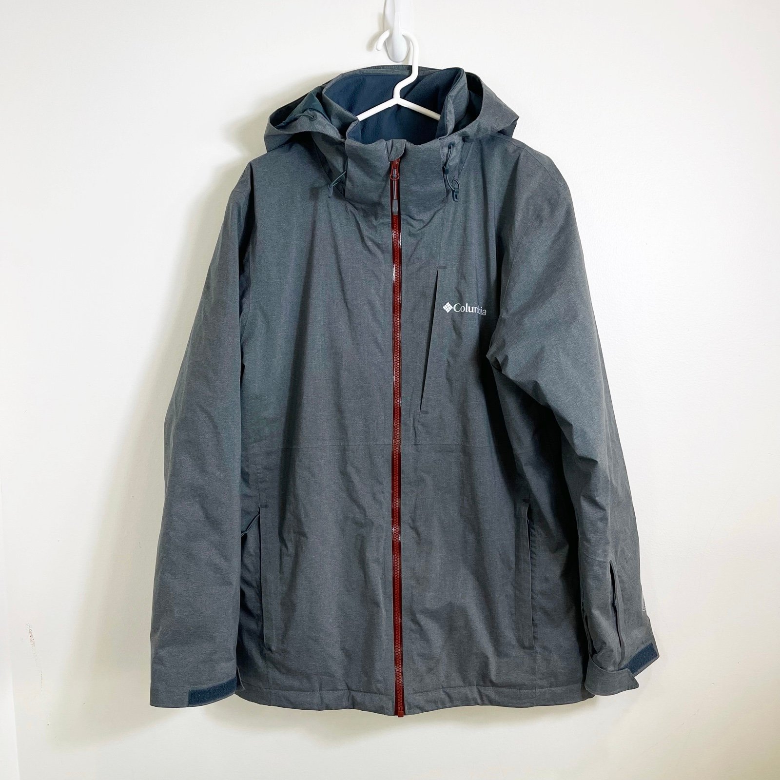 Columbia Omni-Heat Winter Snow Ski Jacket Grey Mens Medium