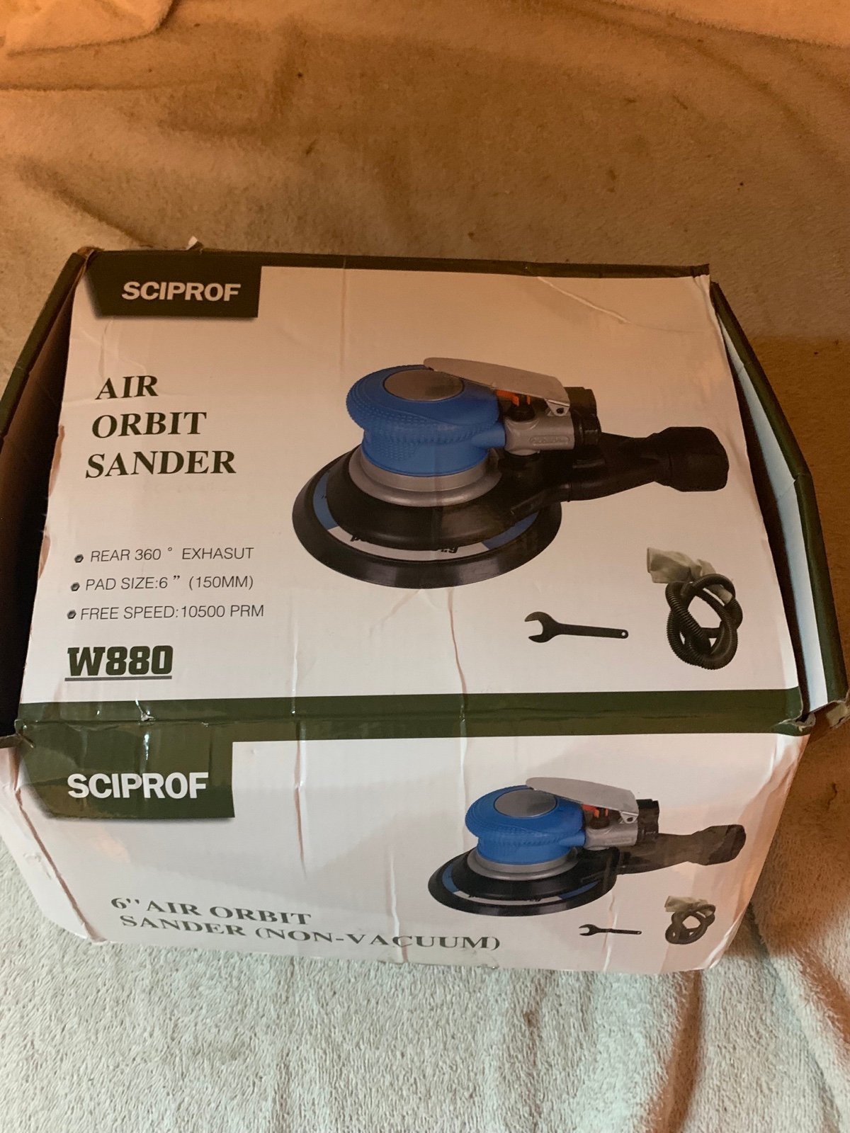SCIPROF 6 Inches Air Random Orbital Sander, Heavy Duty Da Sanders Blue&black