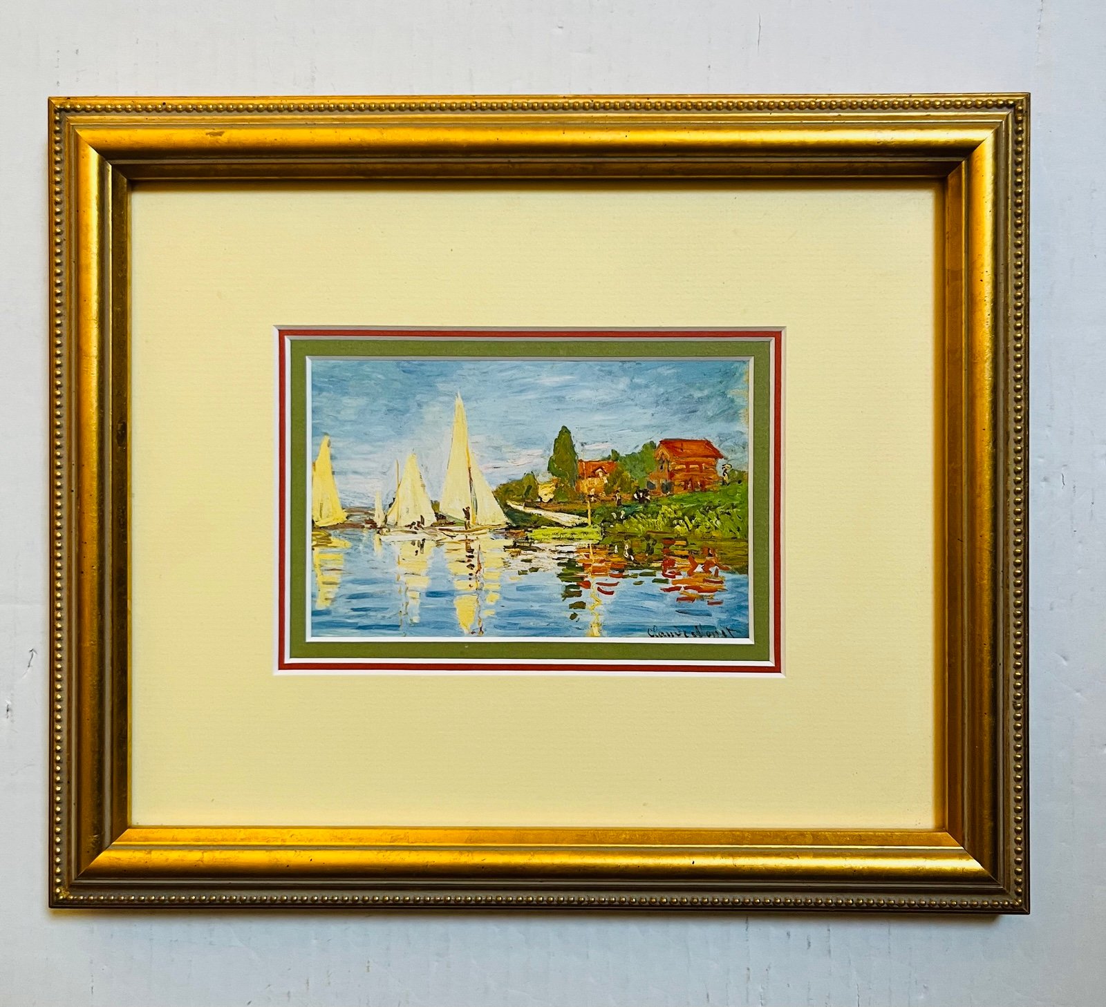 Vintage Claude Monet Regatta at Argenteuil Custom Framed Print