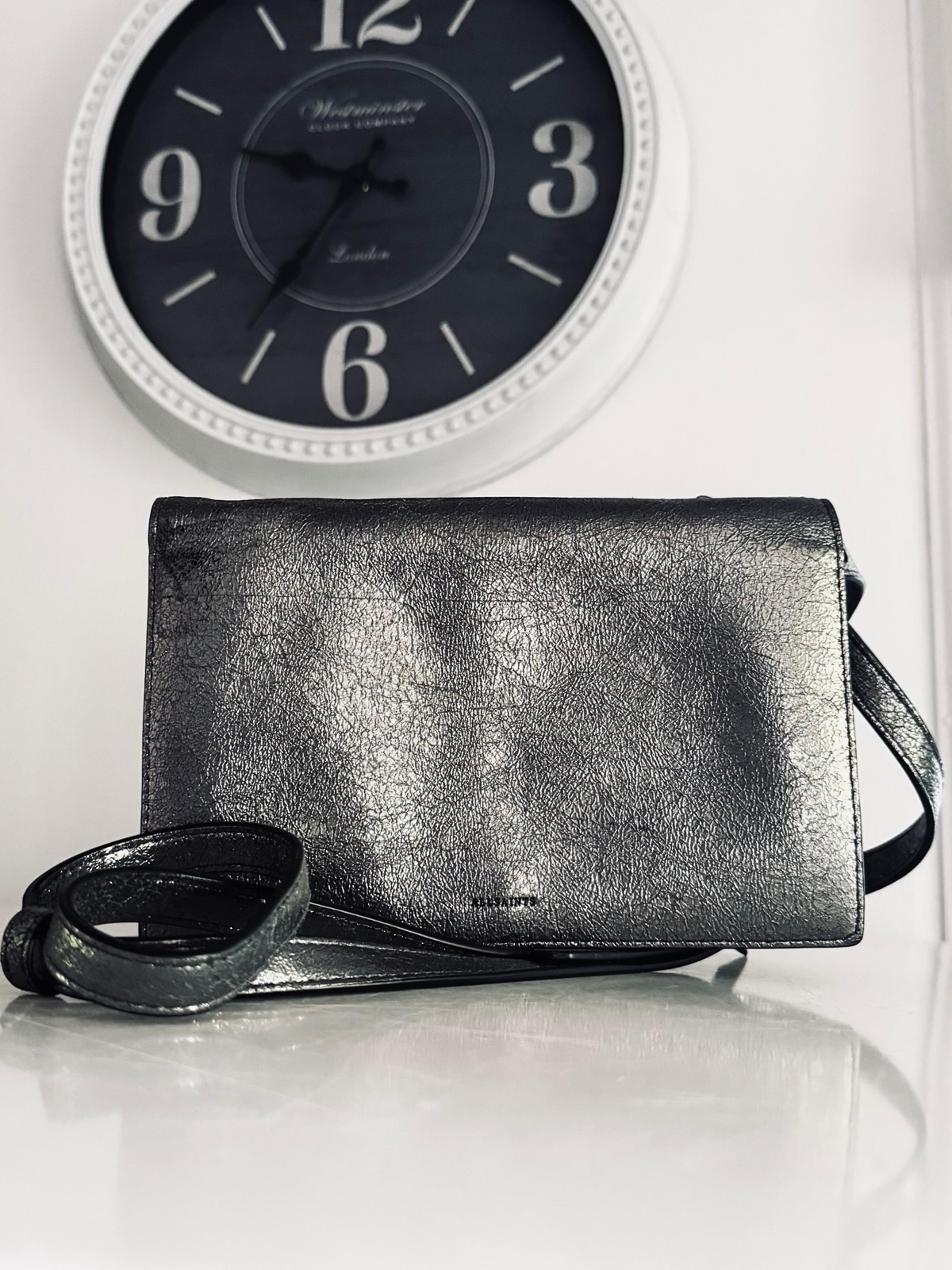 AllSaints, Miki Lea Leather Flap Crossbody Handbag