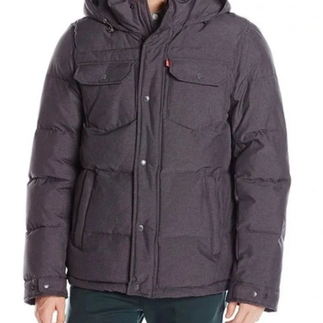 Levi‎ Charcoal Men’s Puffer Jacket Sz L