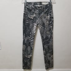 Rag & Bone Womens Jeans Legging Jegging Mid Rise Feather Print Skinny Green 25