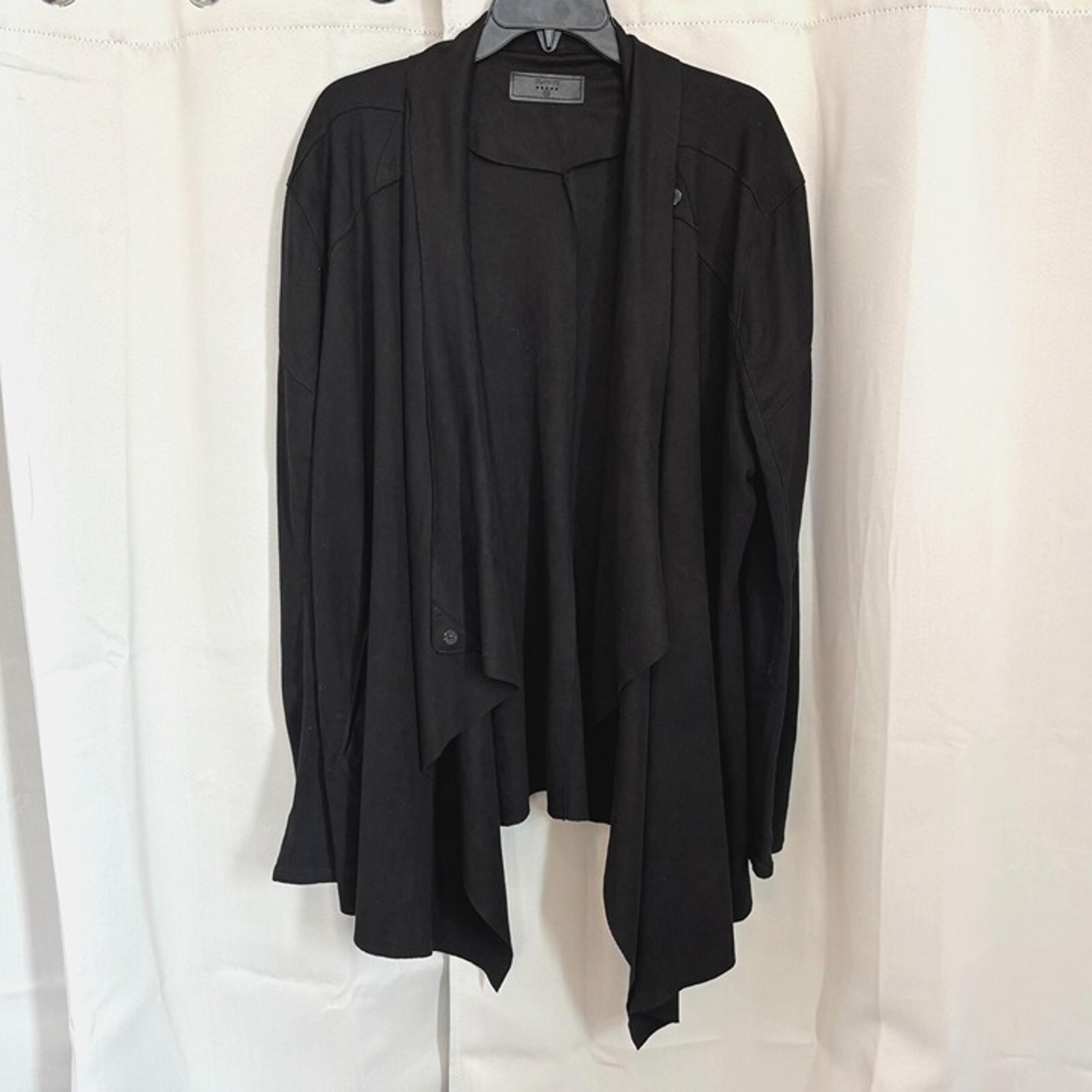 Blank Nyc Womens Cardigan XXL Black Faux Suede Moto Grunge Y2K Asymetrical 18363