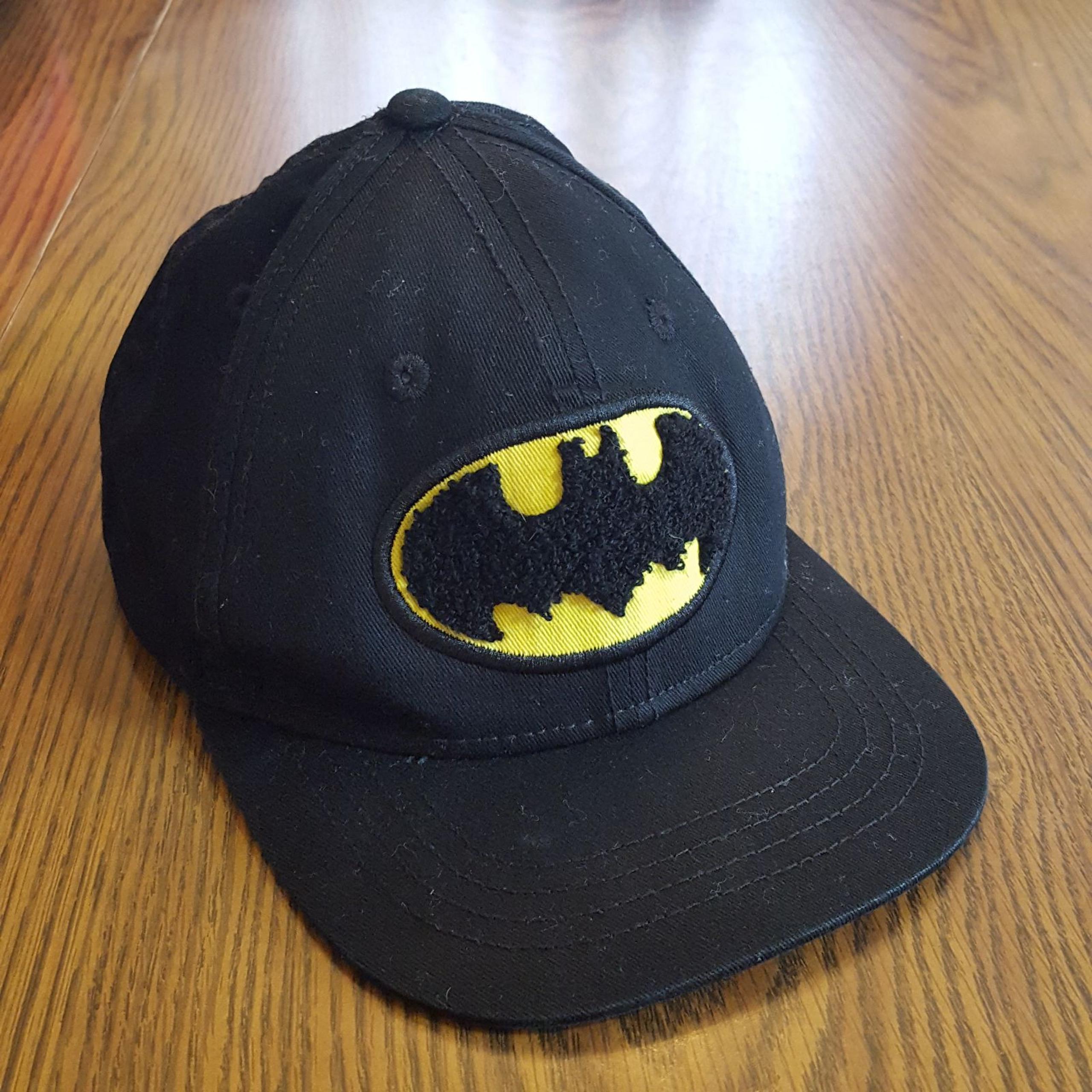 Batman Youth Baseball Cap, Fuzzy Logo Bk