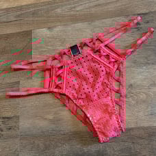 VS Vintage Very Sexy Strappy Grid Back Fishnet Cheeky Panty
