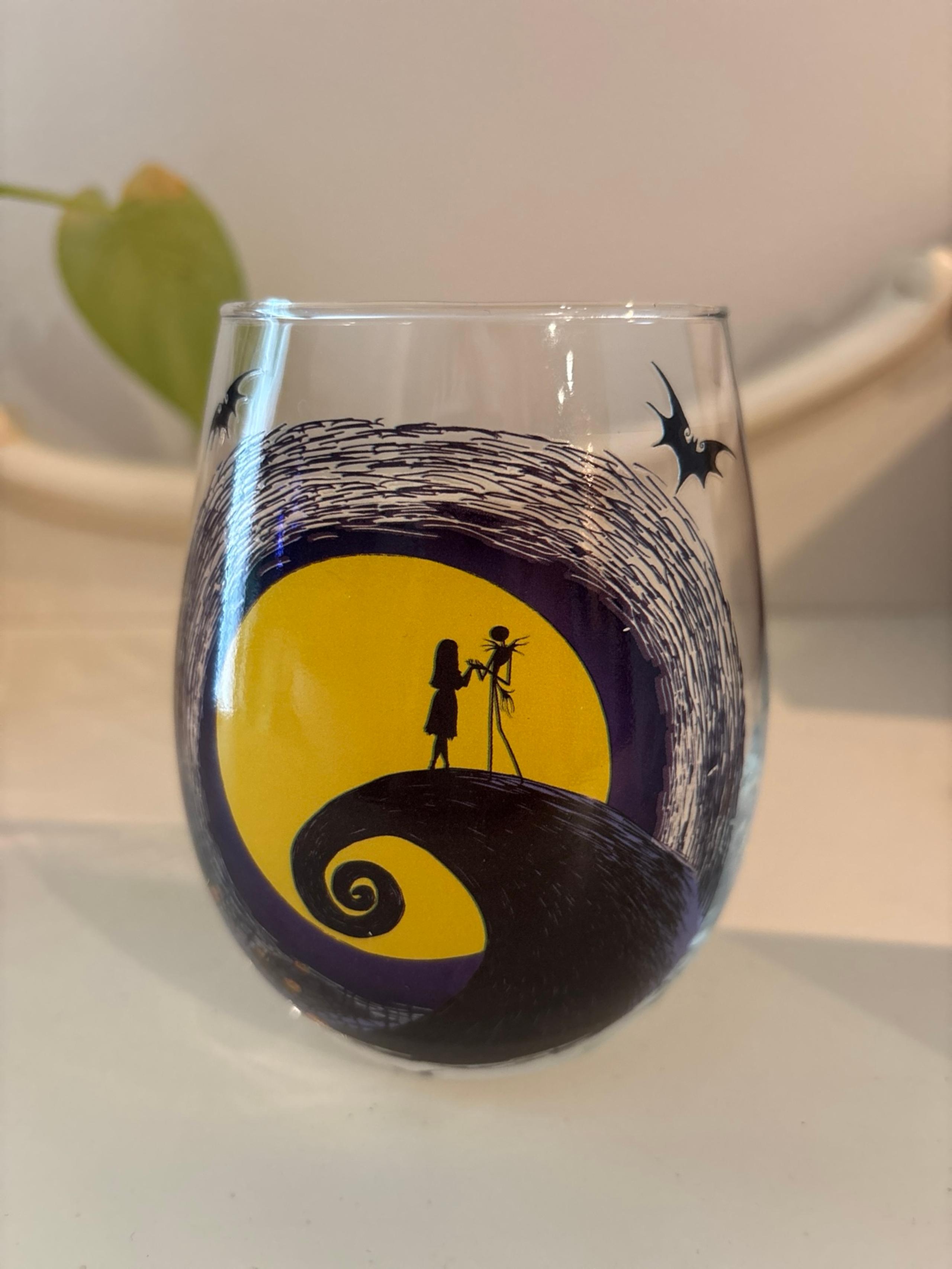 Wine stemless Disney Tim Burton’s the nightmare before Christmas glass bat