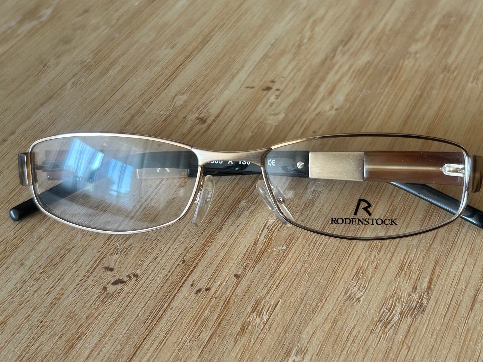 Vintage Glasses Rodenstock R 46045 Gold Black Gold Braun half Rim Frames