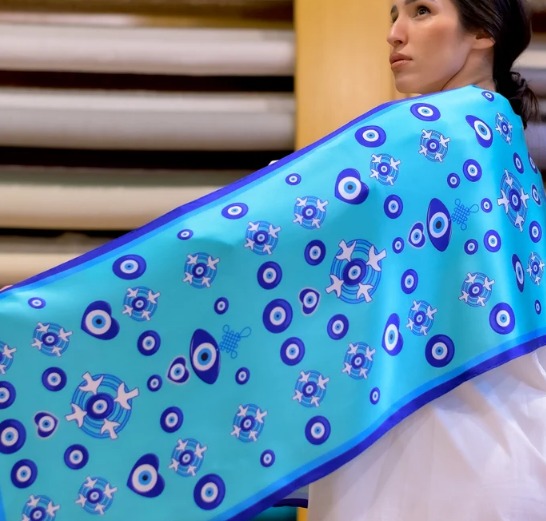 Blue Silk Scarf