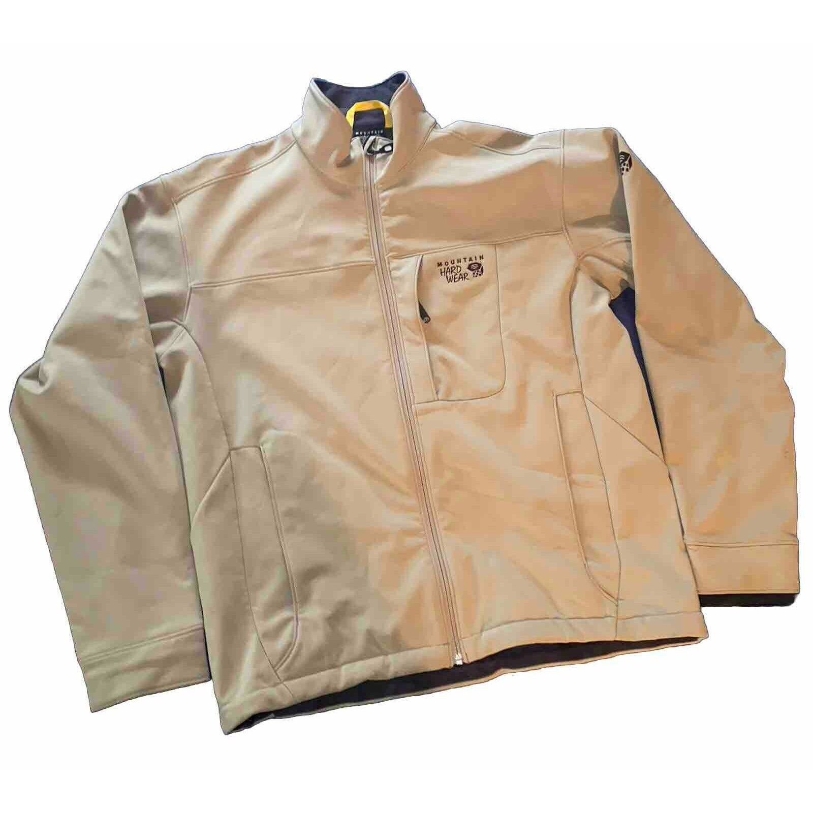 Mountain Hardwear Android Softshell Jacket Men Size Large Full Zip OM2726 Beige